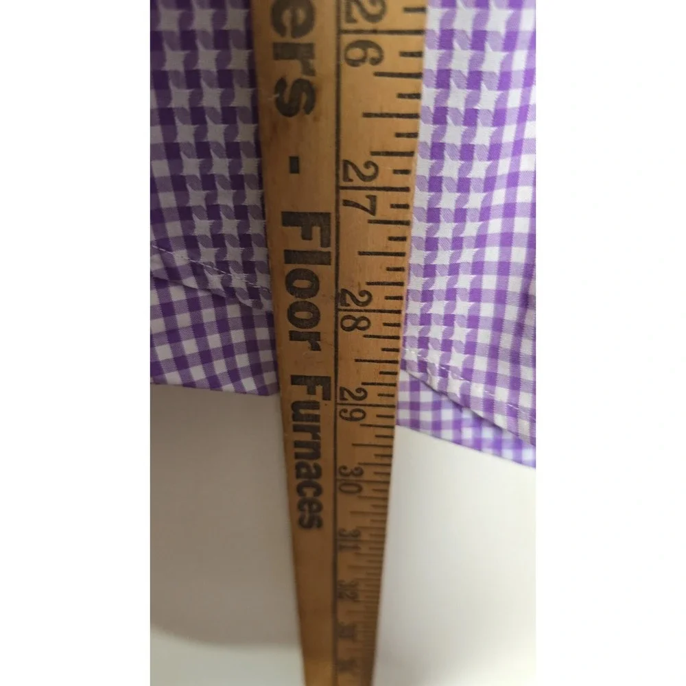 Robert‎ Graham Mens Shirt M Purple Micro Check Houndstooth Flip Cuff Button Up